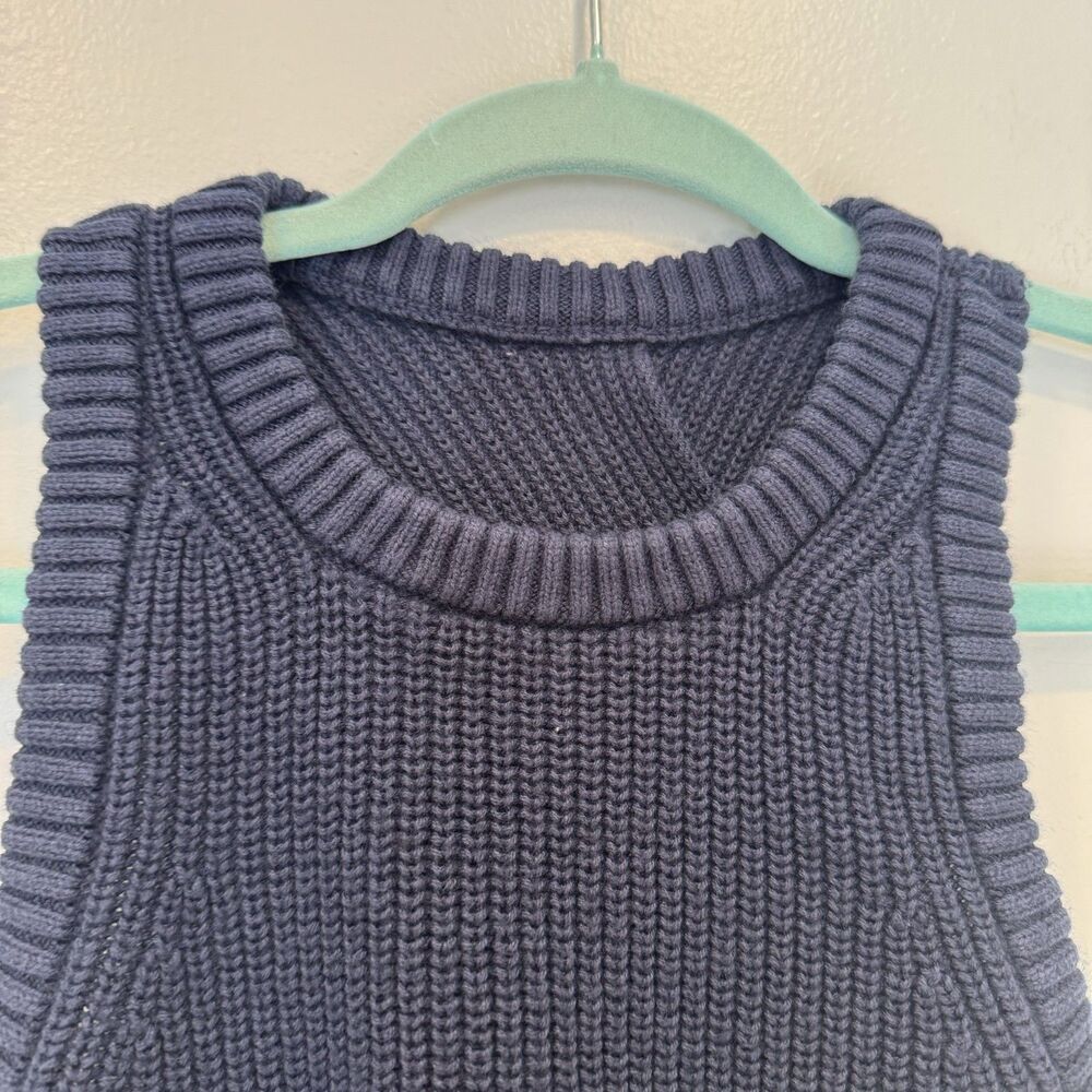 J.Crew Tank Sweater Cotton Cashmere Cross-Back Preppy Heritage Navy Women Small - Picture 9 of 9